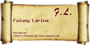 Falusy Larina névjegykártya